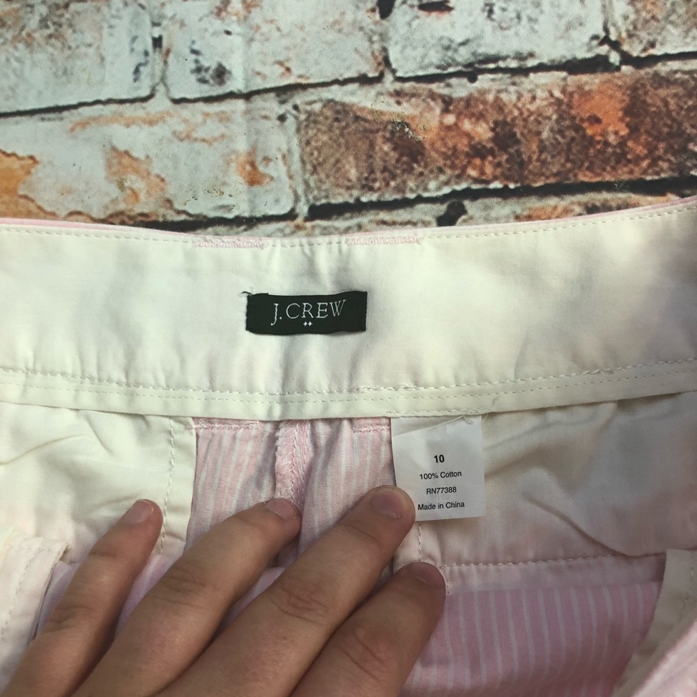 J.crew sz 10 pink striped shorts 4.75” inseam chic - Picture 3 of 6